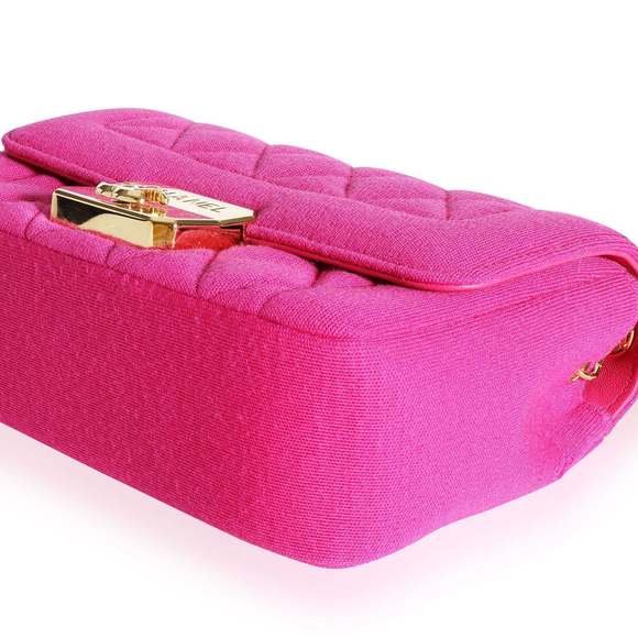 Chanel Fuchsia Jersey Quilted Chic With Me Mini Flap Bag - Picture 6 of 9